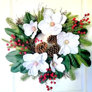 Christmas Winter Magnolia Wreath Winter